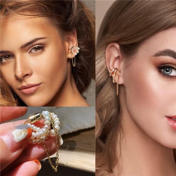 35 PCS Gold Silver Adjustable Ear Cuffs Earrings for Women Non-Piercing - Picture 3 of 8